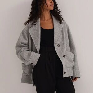 FAVORITE DAUGHTER Grey Herringbone Nico Bomber Jacket